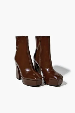 Pebbled Faux Leather Booties