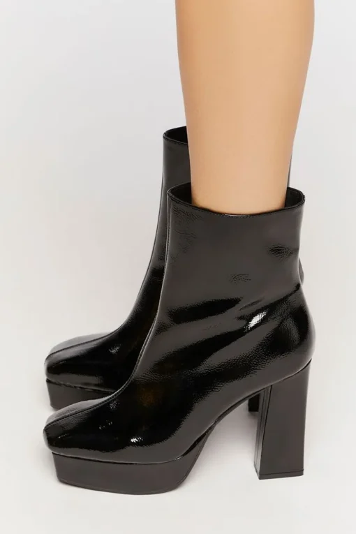 Pebbled Faux Leather Booties