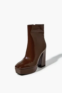 Pebbled Faux Leather Booties