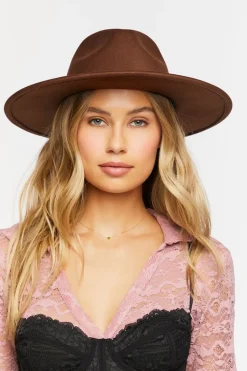 Pinched Rhinestone-Trim Fedora