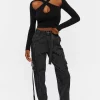 Pinstripe Belted Cargo Pants