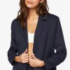 Pinstripe Single-Breasted Blazer