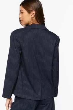 Pinstripe Single-Breasted Blazer