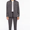 Pinstriped Belted Trousers