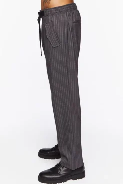 Pinstriped Belted Trousers