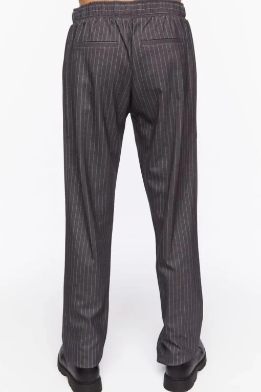 Pinstriped Belted Trousers