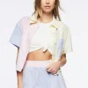 Pinstriped Colorblock Shorts