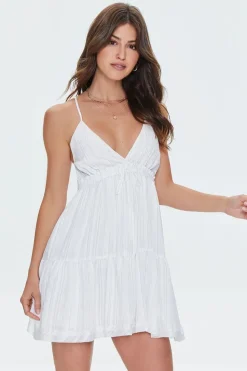 Pinstriped Cutout Mini Dress
