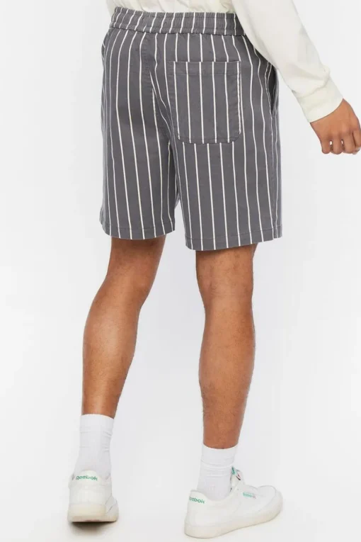 Pinstriped Drawstring Shorts