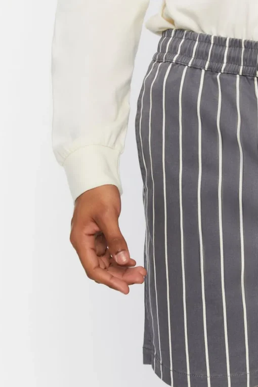Pinstriped Drawstring Shorts