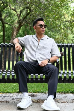Pinstriped Linen-Blend Shirt