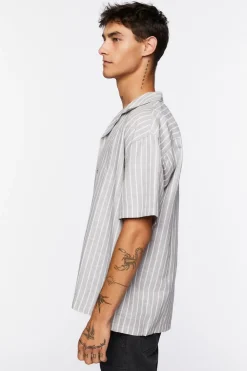 Pinstriped Linen-Blend Shirt