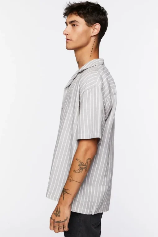 Pinstriped Linen-Blend Shirt