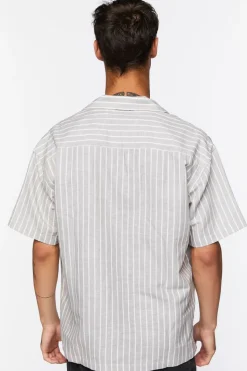 Pinstriped Linen-Blend Shirt