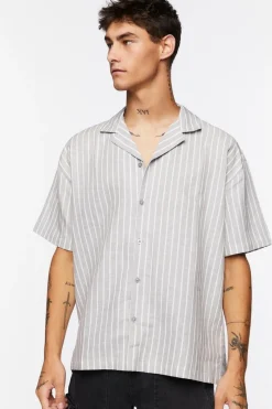 Pinstriped Linen-Blend Shirt