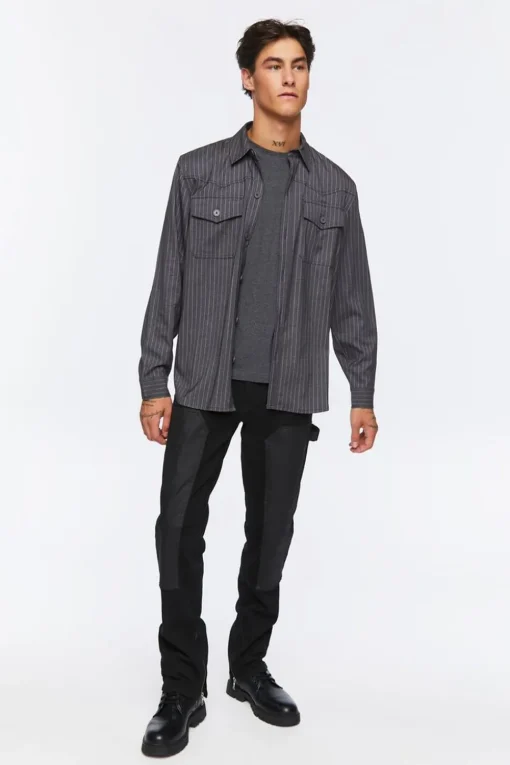 Pinstriped Long-Sleeve Shirt