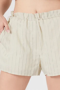 Pinstriped Paperbag Shorts
