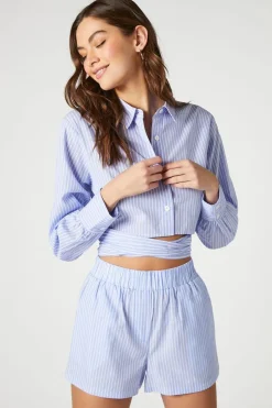 Pinstriped Poplin Shorts