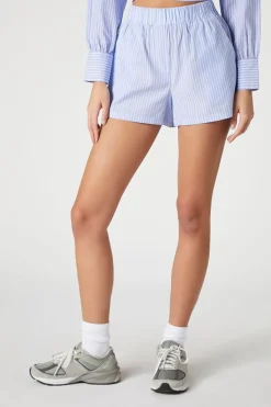 Pinstriped Poplin Shorts