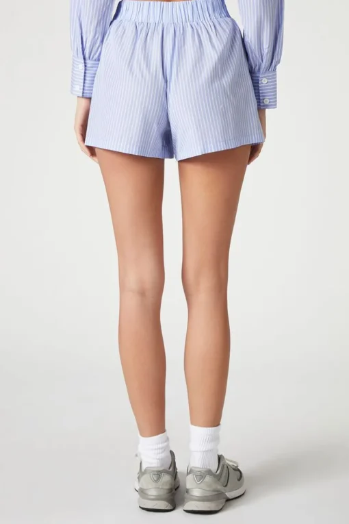 Pinstriped Poplin Shorts