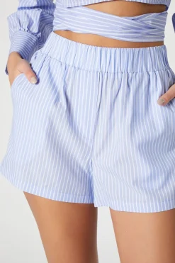 Pinstriped Poplin Shorts
