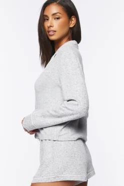 Piped-Trim Shirt & Shorts Pajama Set
