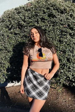 Plaid A-Line Mini Skirt