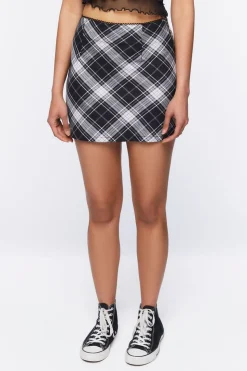 Plaid A-Line Mini Skirt