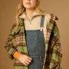 Plaid Buttoned Duster Jacket