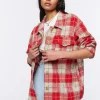 Plaid Button-Front Shacket