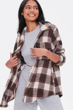 Plaid Button-Front Shacket