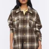 Plaid Button-Front Shacket