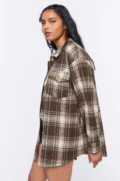Plaid Button-Front Shacket