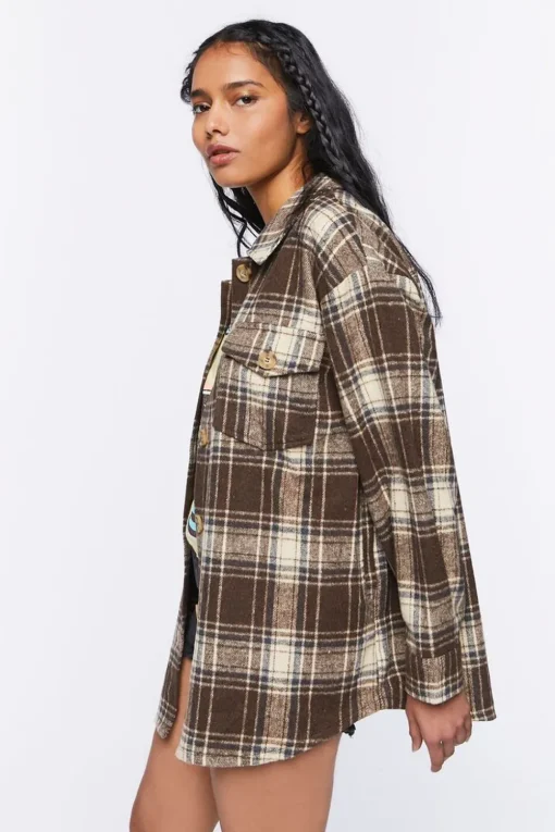 Plaid Button-Front Shacket