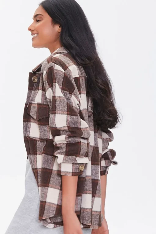 Plaid Button-Front Shacket