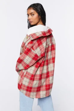Plaid Button-Front Shacket
