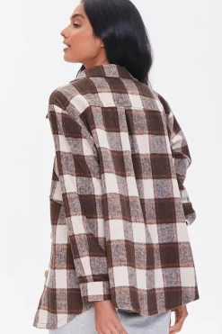 Plaid Button-Front Shacket