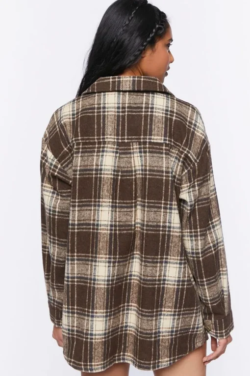 Plaid Button-Front Shacket