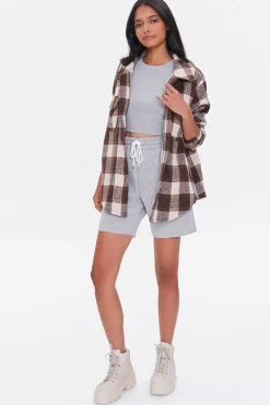 Plaid Button-Front Shacket