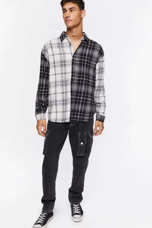 Plaid Button-Front Shirt