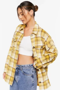 Plaid Button-Up Shacket