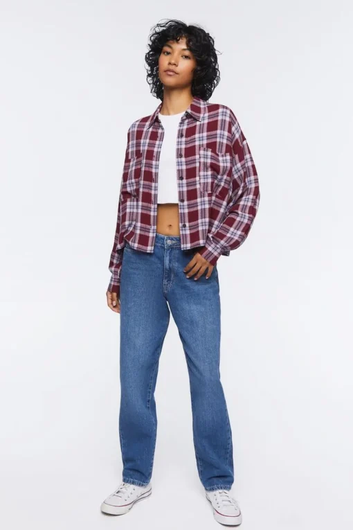 Plaid Button-Up Shirt
