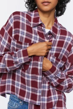 Plaid Button-Up Shirt