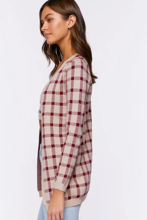 Plaid Cami & Cardigan Sweater Set
