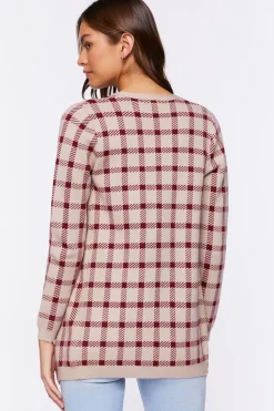 Plaid Cami & Cardigan Sweater Set