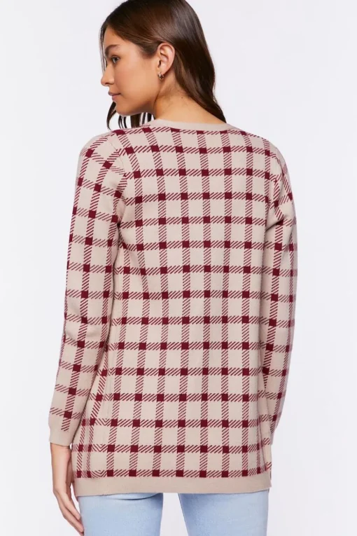 Plaid Cami & Cardigan Sweater Set