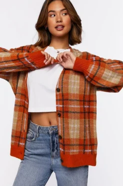 Plaid Cardigan Sweater