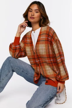 Plaid Cardigan Sweater