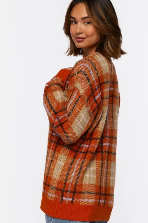 Plaid Cardigan Sweater