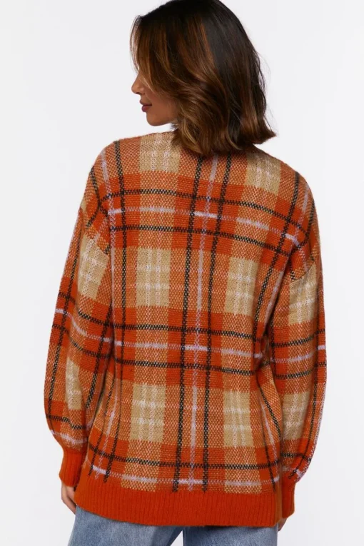 Plaid Cardigan Sweater